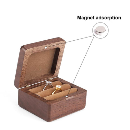 Square Natural Wooden Wedding Ring Box by HitMyNeed