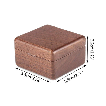 Square Natural Wooden Wedding Ring Box by HitMyNeed