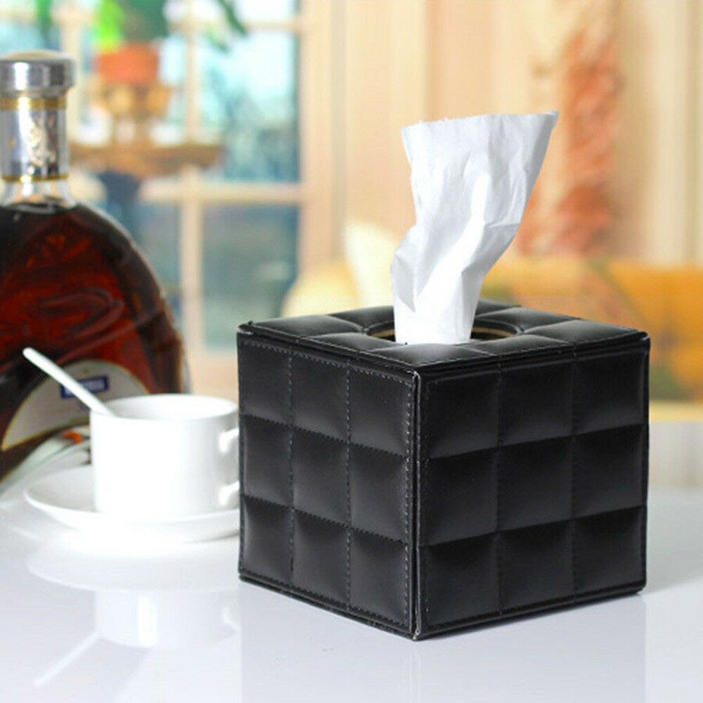 Square PU Leather Tissue Box Cover by HitMyNeed