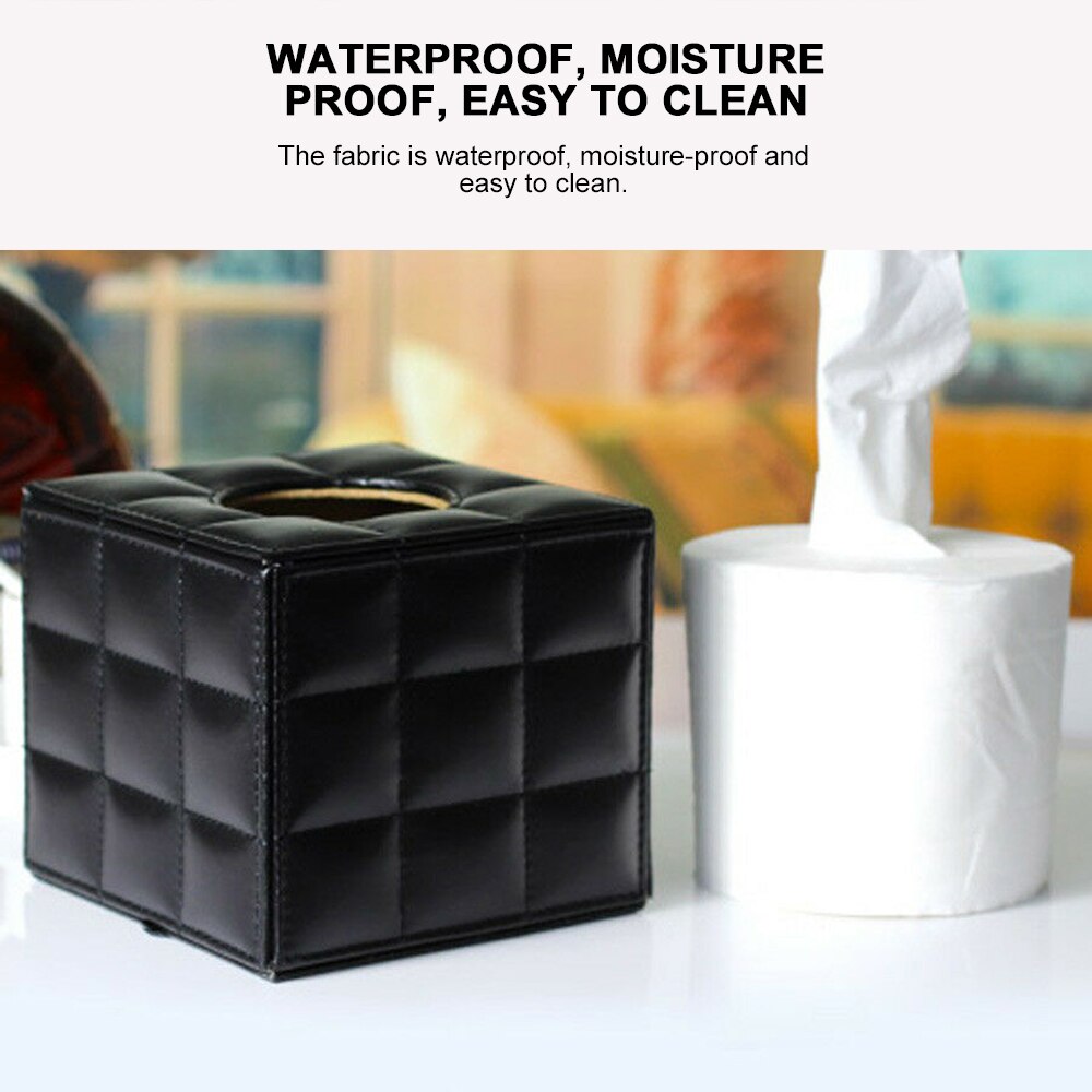 Square PU Leather Tissue Box Cover by HitMyNeed