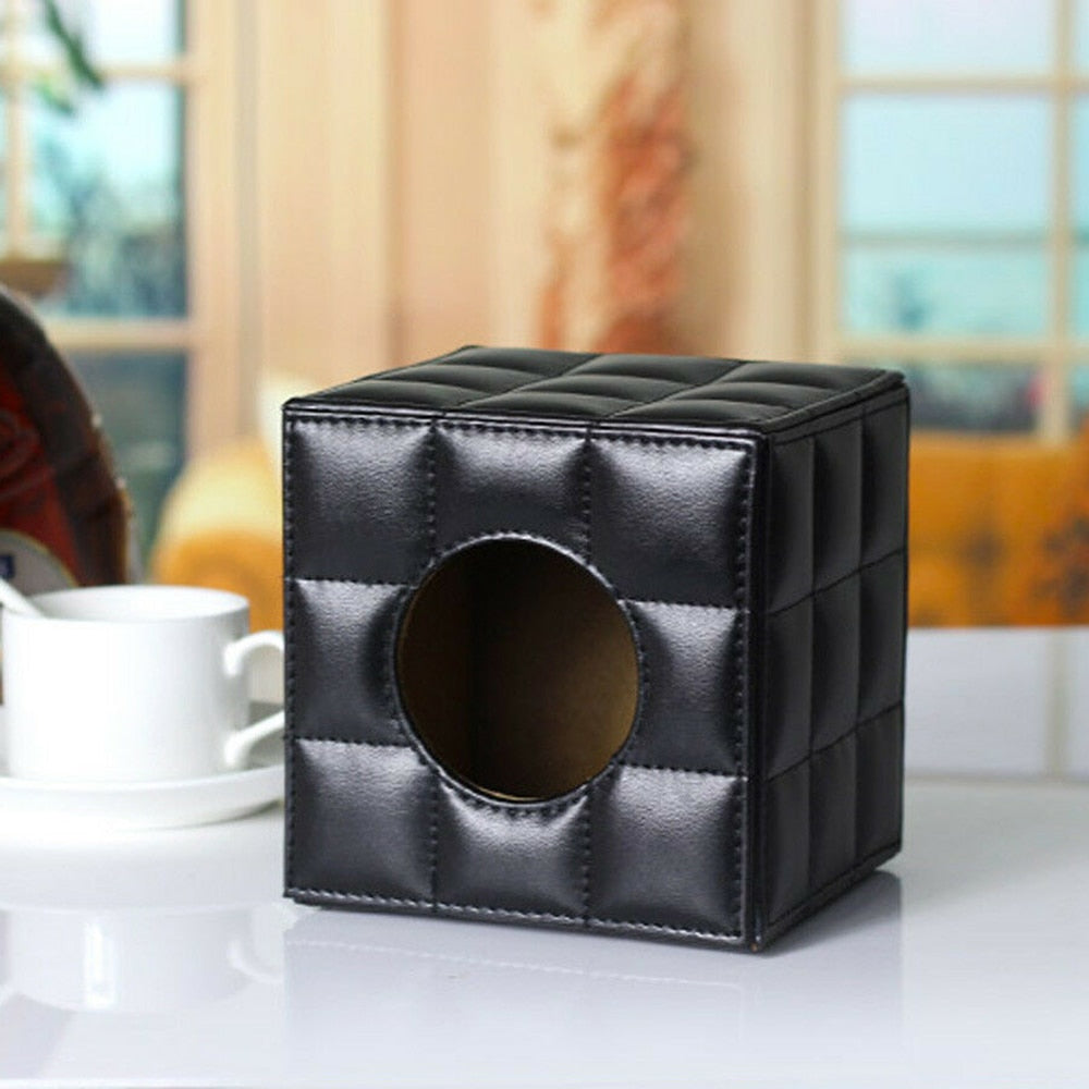 Square PU Leather Tissue Box Cover by HitMyNeed