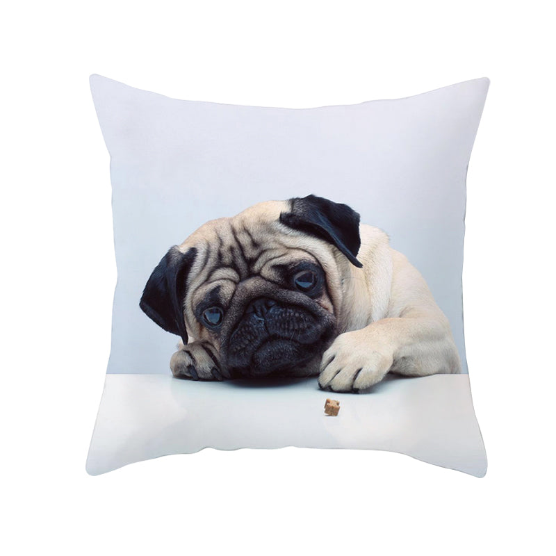 Square Pug Dog Pillowcase 45 x 45cm by HitMyNeed