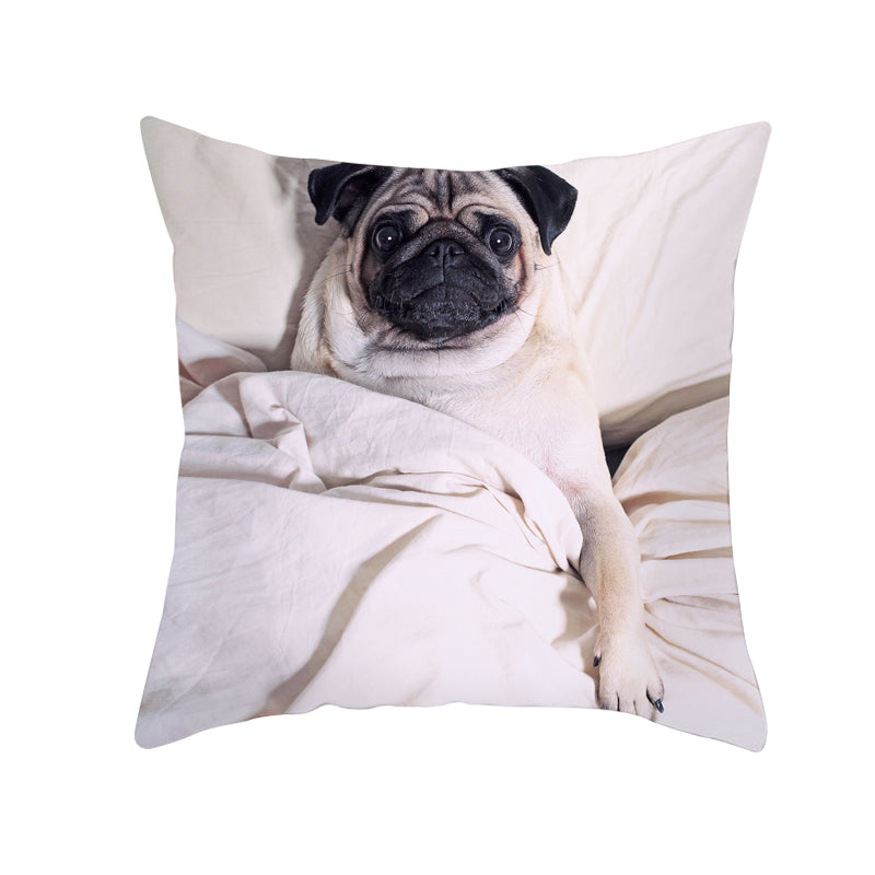 Square Pug Dog Pillowcase 45 x 45cm by HitMyNeed