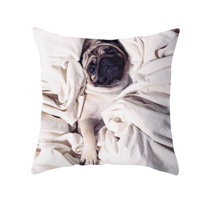 Square Pug Dog Pillowcase 45 x 45cm by HitMyNeed