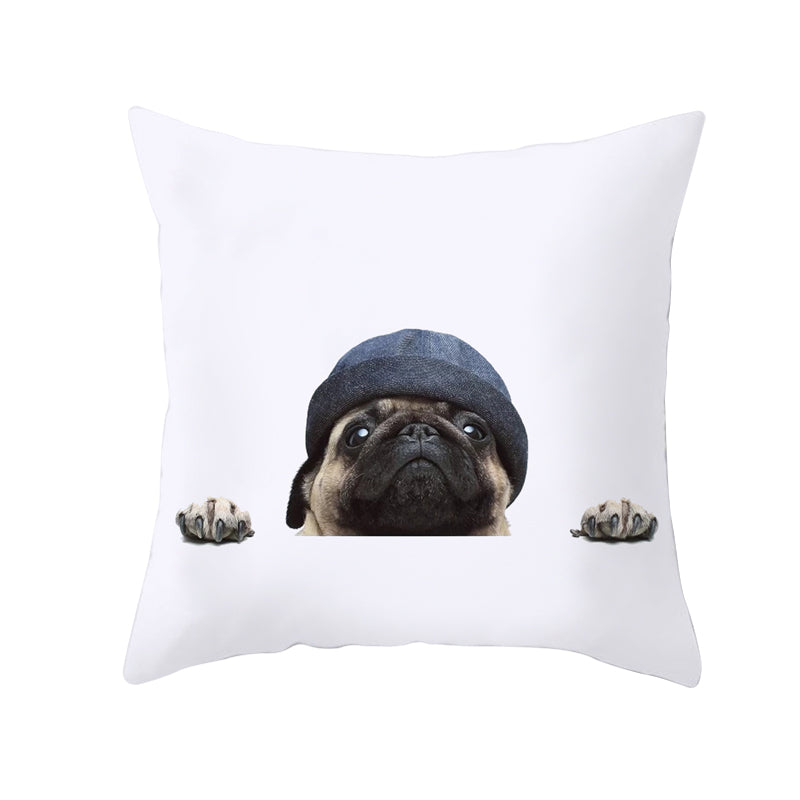 Square Pug Dog Pillowcase 45 x 45cm 2 by HitMyNeed