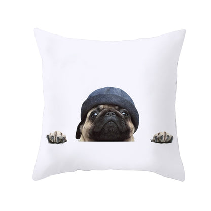 Square Pug Dog Pillowcase 45 x 45cm 2 by HitMyNeed
