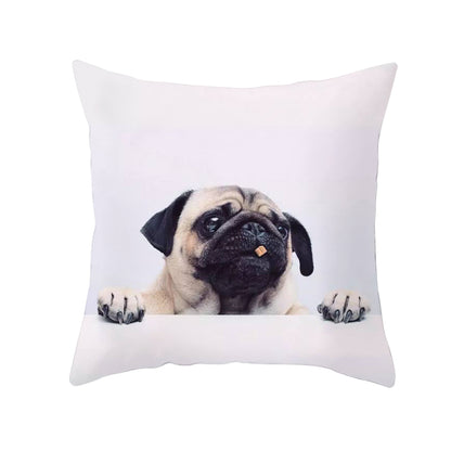 Square Pug Dog Pillowcase 45 x 45cm 3 by HitMyNeed