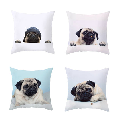 Square Pug Dog Pillowcase 45 x 45cm by HitMyNeed