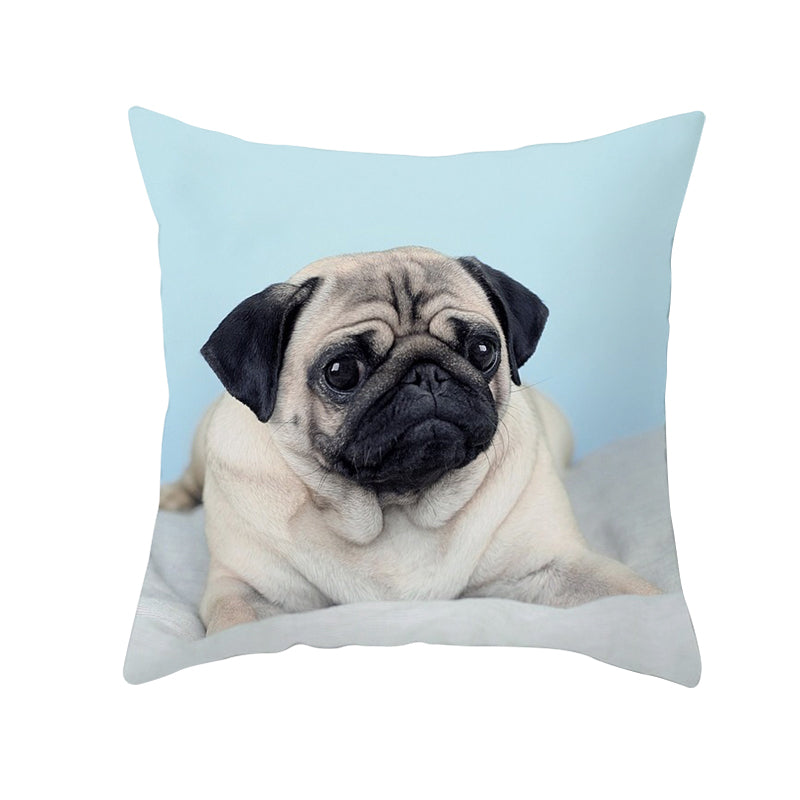 Square Pug Dog Pillowcase 45 x 45cm by HitMyNeed