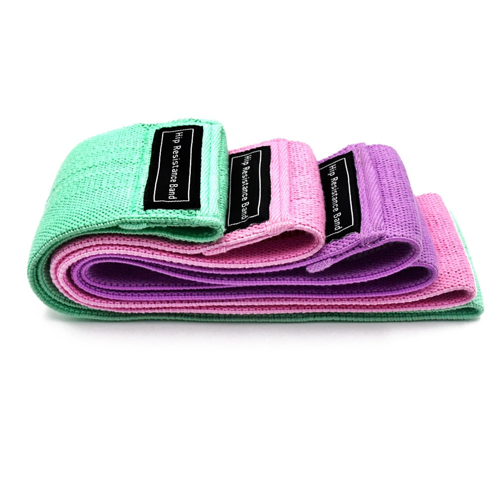 Squat Resistance Bands Set (3 Levels, With Bag) by HitMyNeed