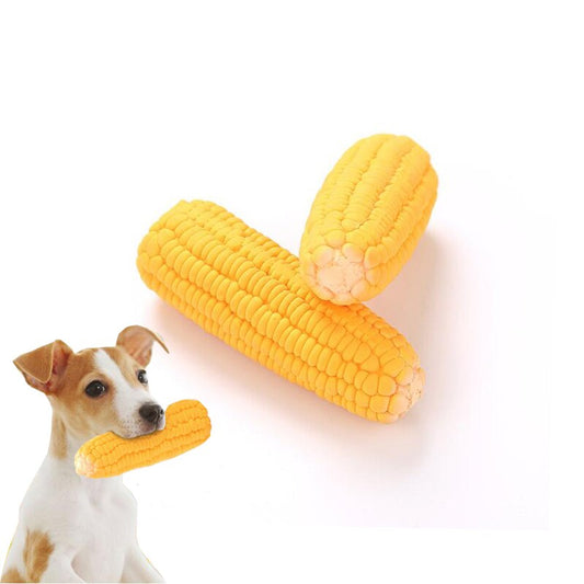 Squeaky Natural Latex Corn Dog Toy for Dogs by HitMyNeed