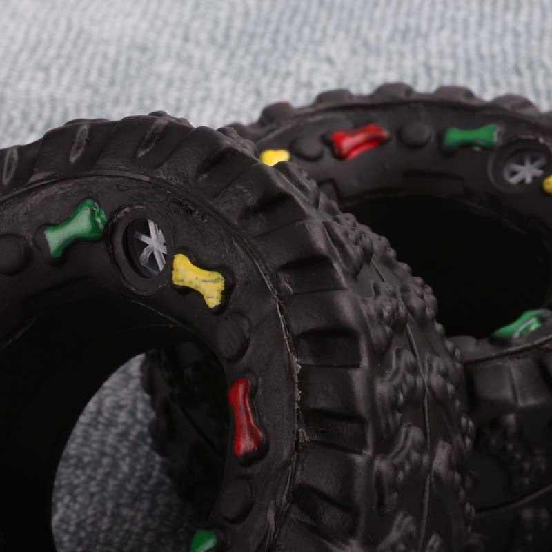 Squeaky Rubber Tire Dog Chew Toy by HitMyNeed