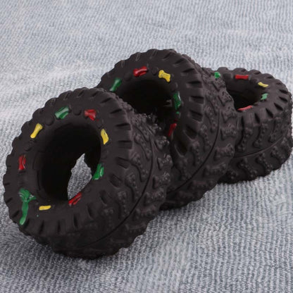Squeaky Rubber Tire Dog Chew Toy by HitMyNeed