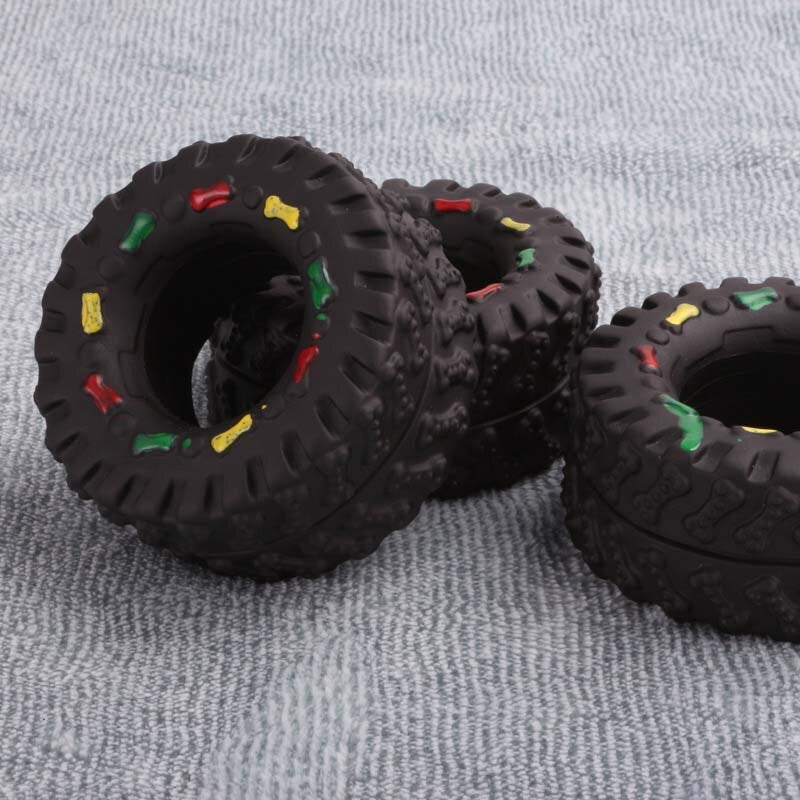 Squeaky Rubber Tire Dog Chew Toy by HitMyNeed