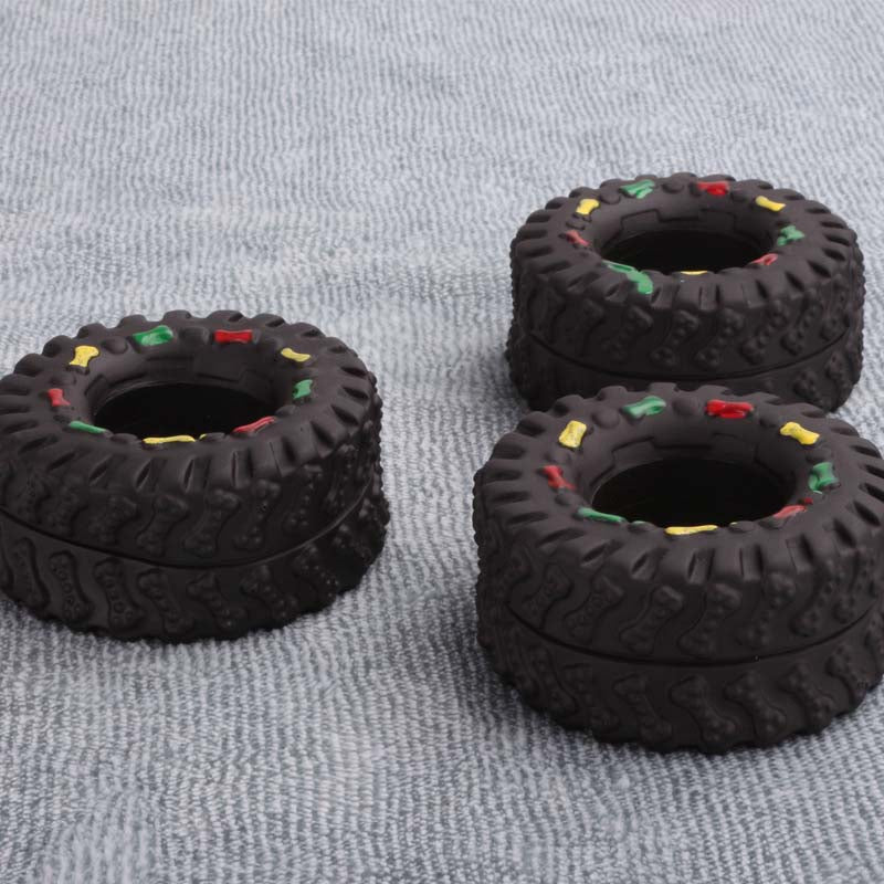 Squeaky Rubber Tire Dog Chew Toy by HitMyNeed