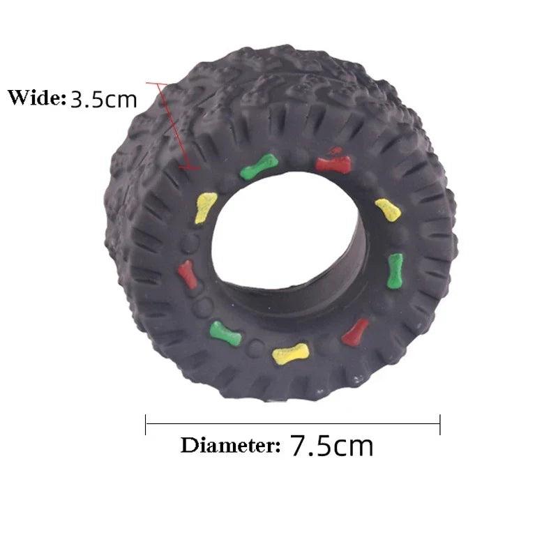 Squeaky Rubber Tire Dog Toy for Dental Health by HitMyNeed