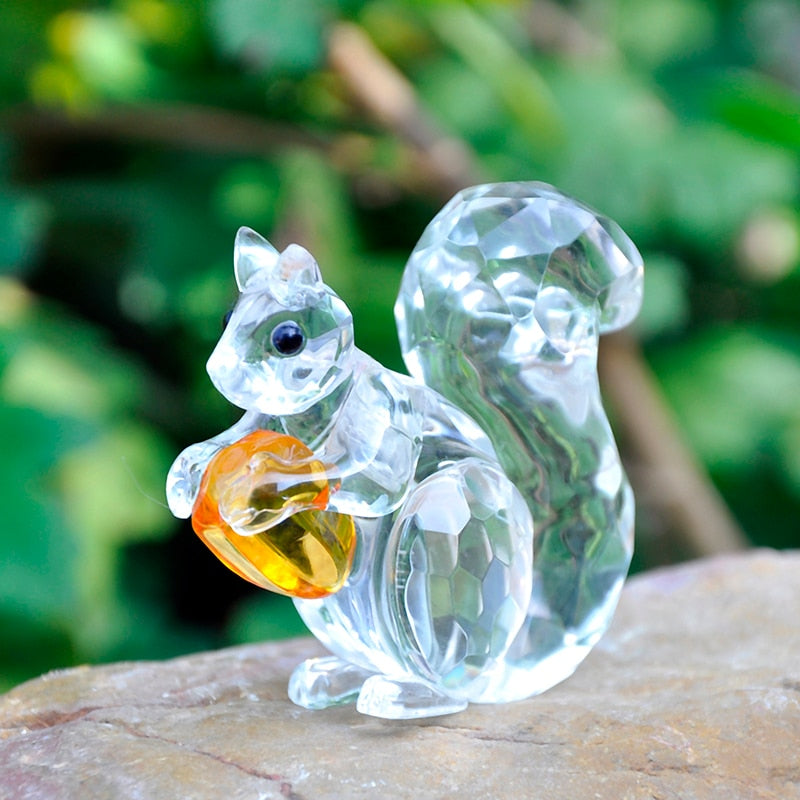 Squirrel Crystal Paperweight Ornament 5cm by HitMyNeed