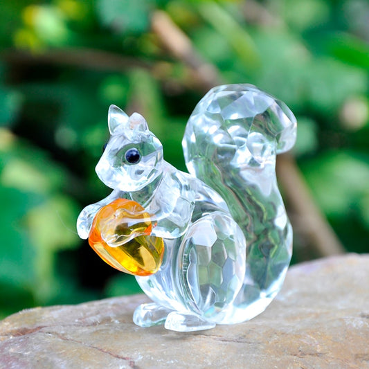 Squirrel Crystal Paperweight Ornament 5cm by HitMyNeed