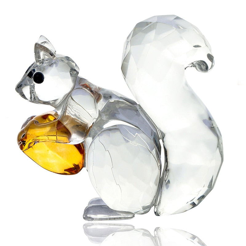 Squirrel Crystal Paperweight Ornament 5cm by HitMyNeed