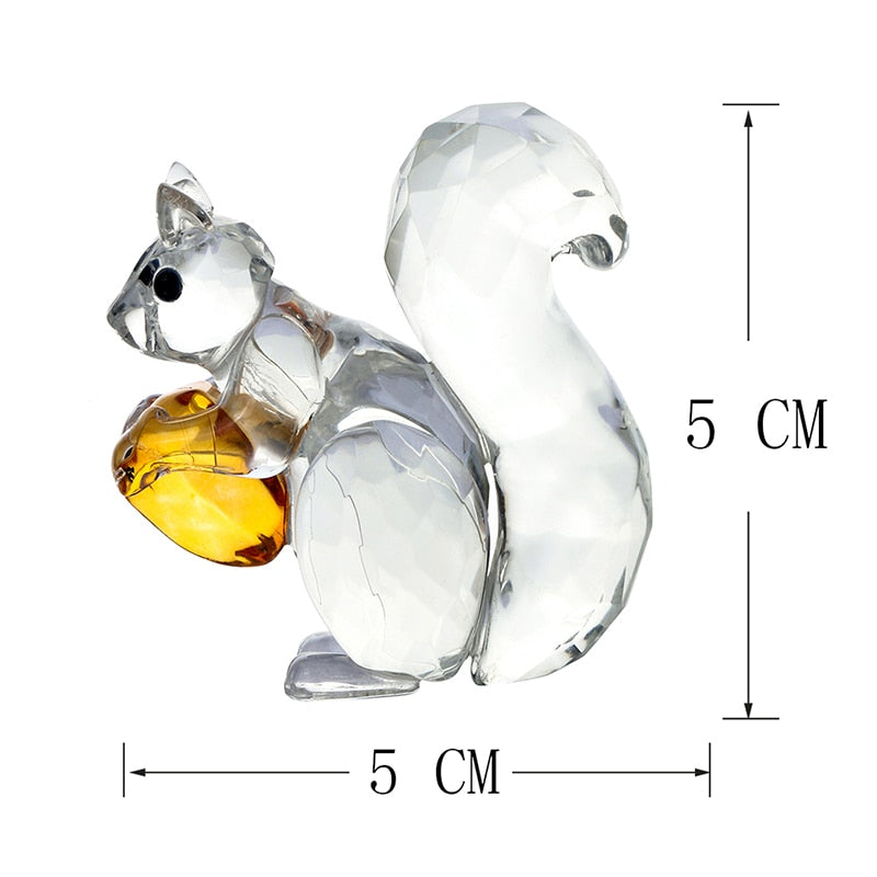 Squirrel Crystal Paperweight Ornament 5cm by HitMyNeed