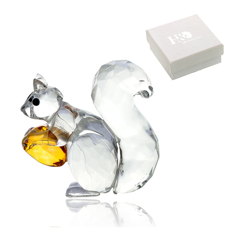 Squirrel Crystal Paperweight Ornament 5cm by HitMyNeed