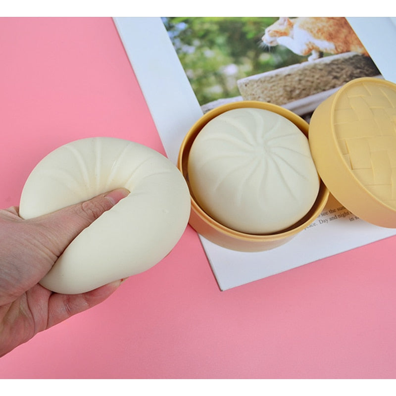 Squishy Dumpling Stress Ball with Steamer Case by HitMyNeed