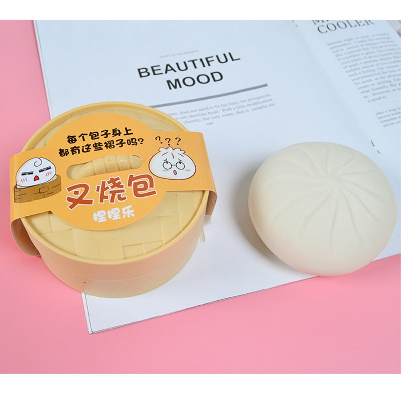 Squishy Dumpling Stress Ball with Steamer Case by HitMyNeed