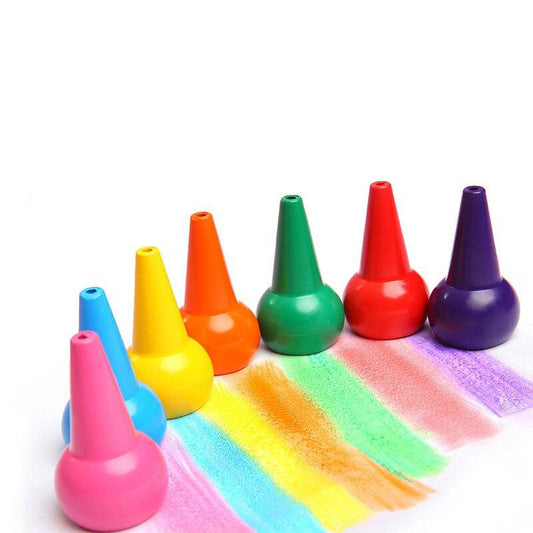 Stackable Finger Crayons for Kids (12 Pieces) by HitMyNeed