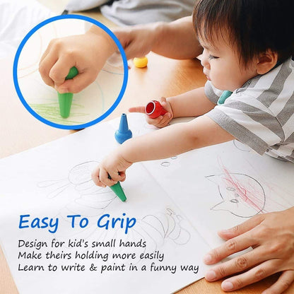 Stackable Finger Crayons for Kids (12 Pieces) by HitMyNeed