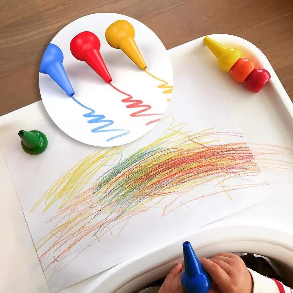 Stackable Finger Crayons for Kids (12 Pieces) by HitMyNeed