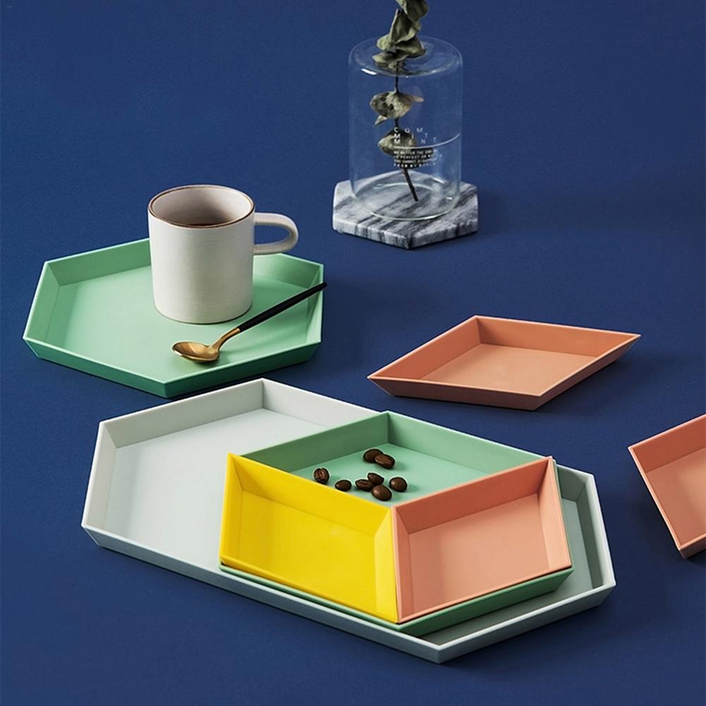 Stackable Geometric Snack Tray Set (4 Pieces) by HitMyNeed