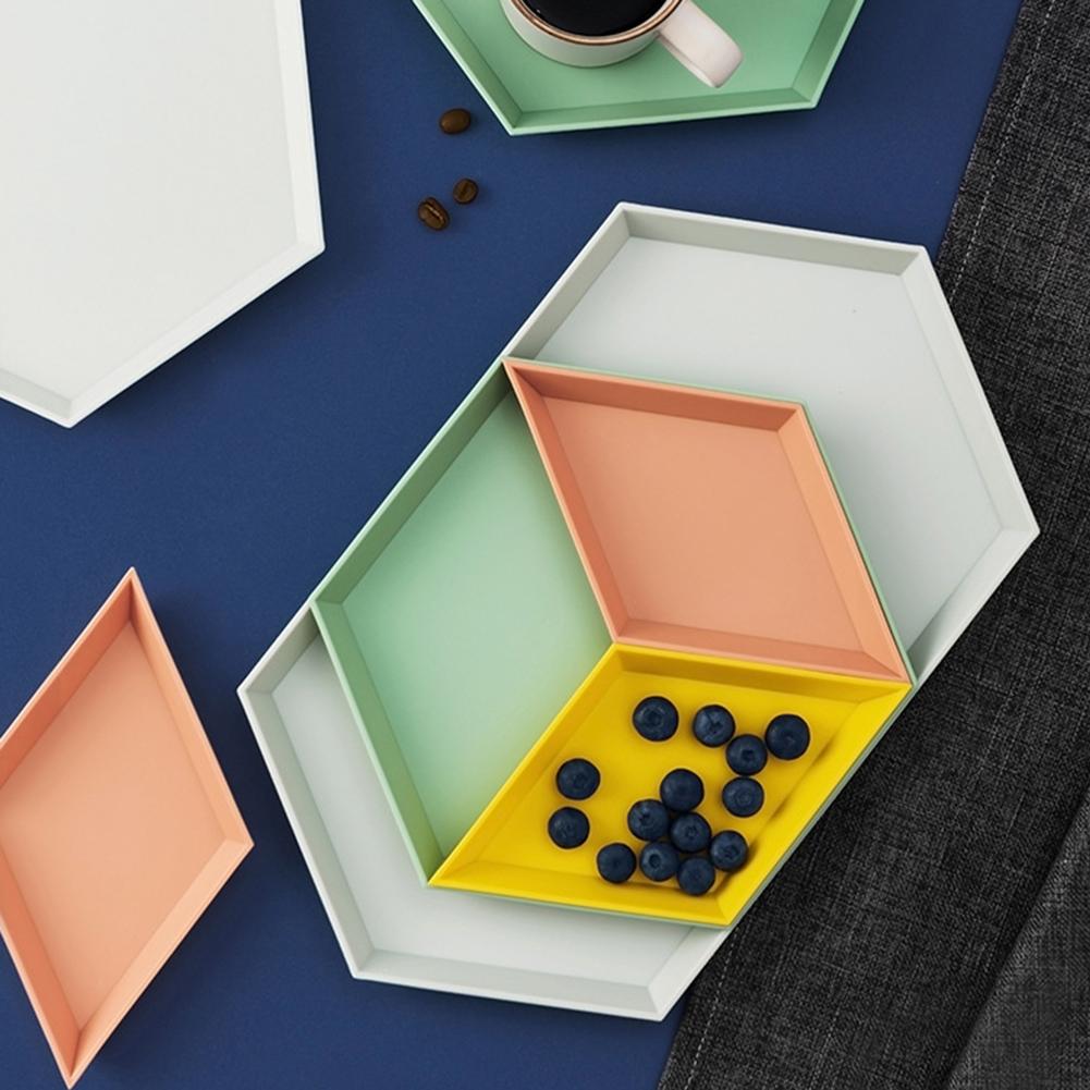 Stackable Geometric Snack Tray Set (4 Pieces) by HitMyNeed