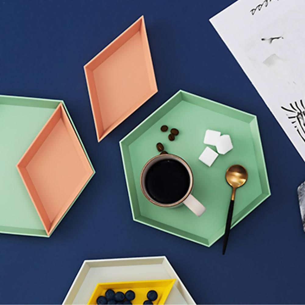 Stackable Geometric Snack Tray Set (4 Pieces) by HitMyNeed