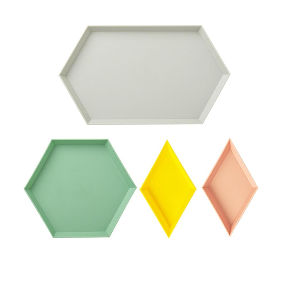 Stackable Geometric Snack Tray Set (4 Pieces) by HitMyNeed