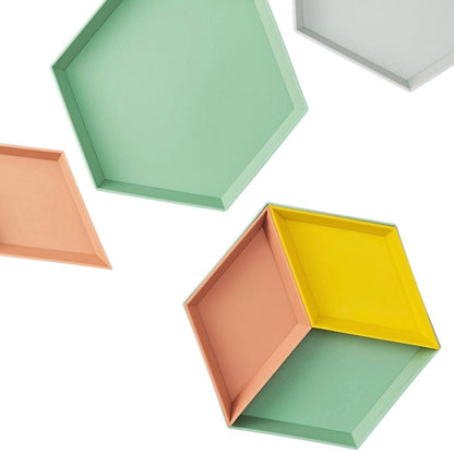 Stackable Geometric Snack Tray Set (4 Pieces) by HitMyNeed