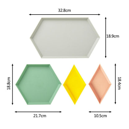 Stackable Geometric Snack Tray Set (4 Pieces) by HitMyNeed