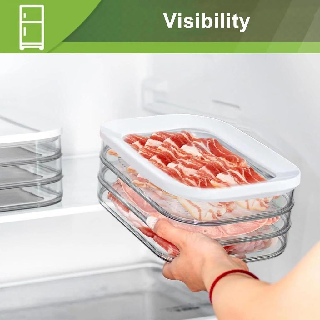 Stackable Meat Container for Fridge with Lid by HitMyNeed