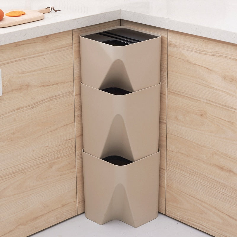 Stackable Recycling Bin Layer - 15L Space-Saving Can by HitMyNeed