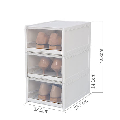 Stackable Shoe Storage Boxes Set of 3 by HitMyNeed