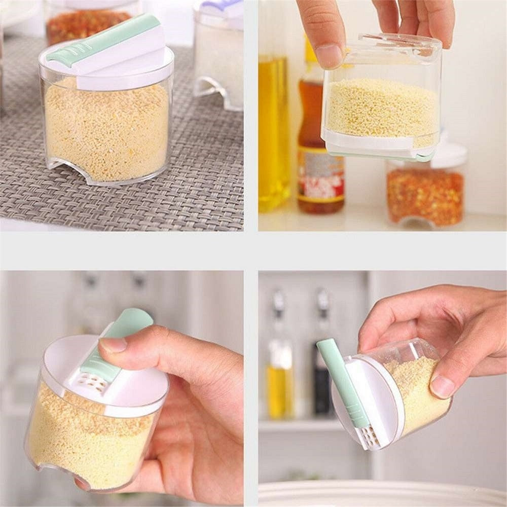 Stackable Spice Jars Set of 5 with Sliding Lids by HitMyNeed