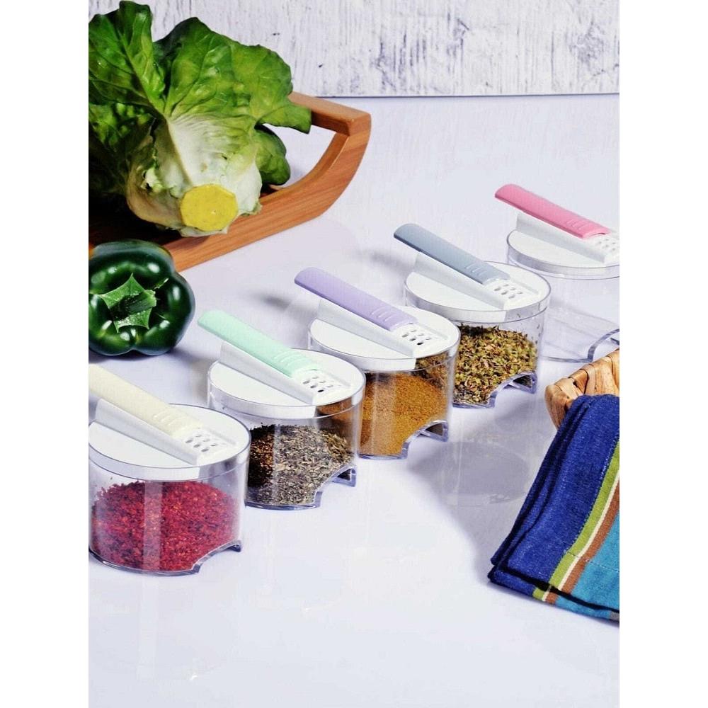 Stackable Spice Jars Set of 5 with Sliding Lids by HitMyNeed
