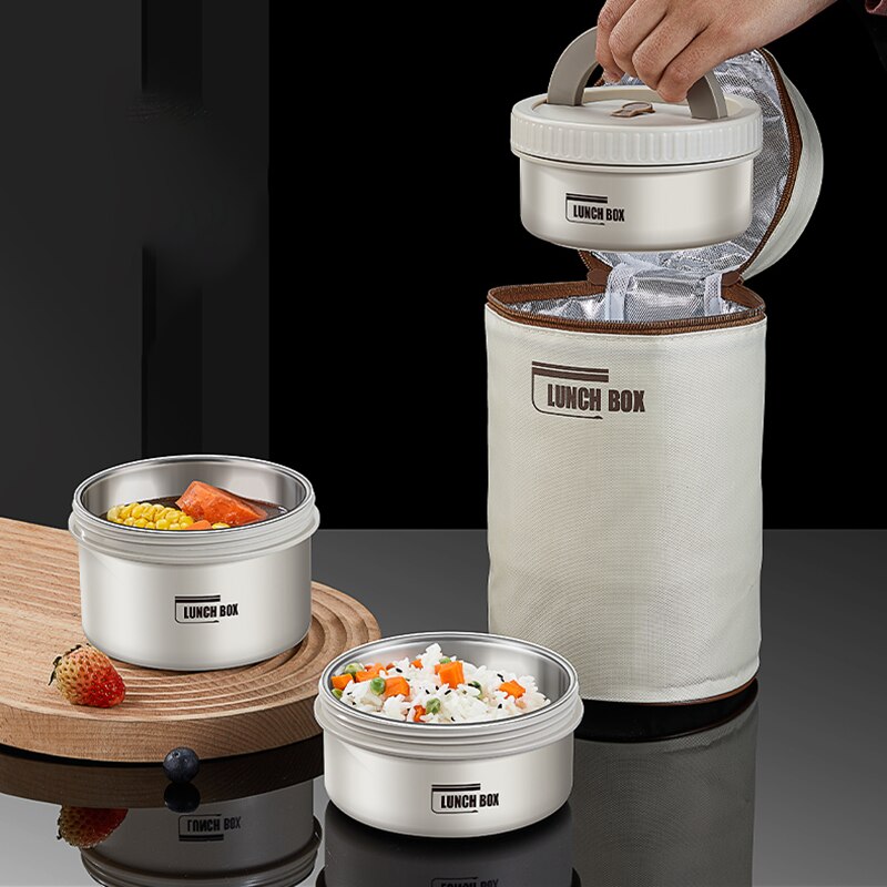 Stackable Stainless Steel Insulated Bento Lunch Box Set by HitMyNeed