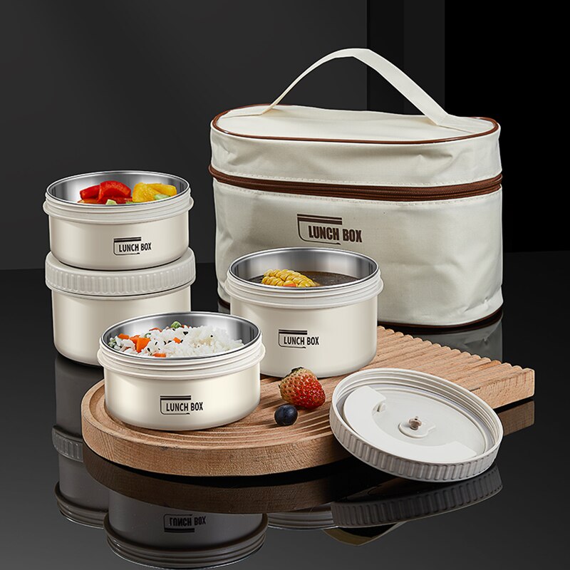 Stackable Stainless Steel Insulated Bento Lunch Box Set by HitMyNeed