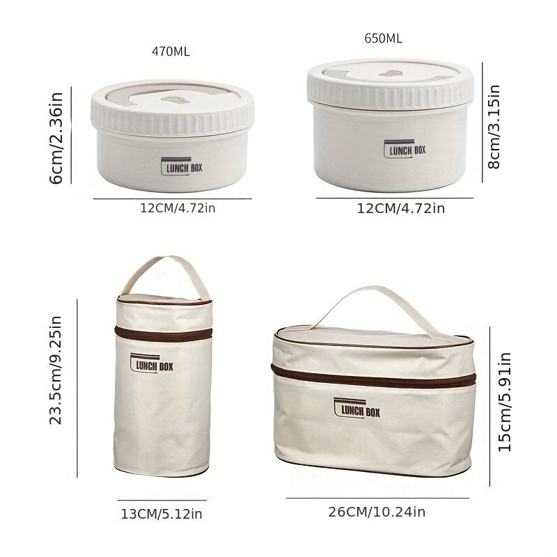 Stackable Stainless Steel Insulated Bento Lunch Box Set by HitMyNeed