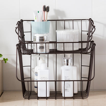 Stackable Two-Layer Wire Basket Organizer Set by HitMyNeed