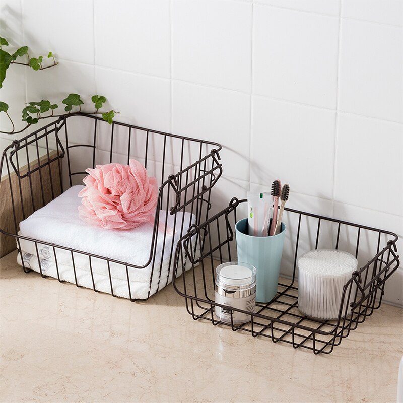 Stackable Two-Layer Wire Basket Organizer Set by HitMyNeed