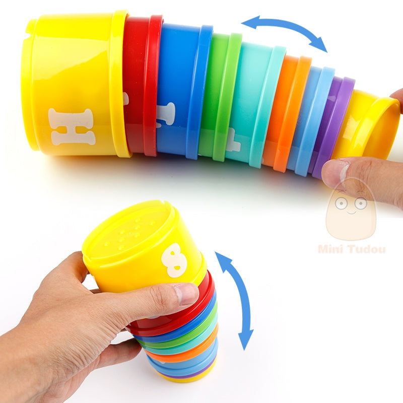 Stacking Cups Educational Baby Toy Set (8 pcs) by HitMyNeed
