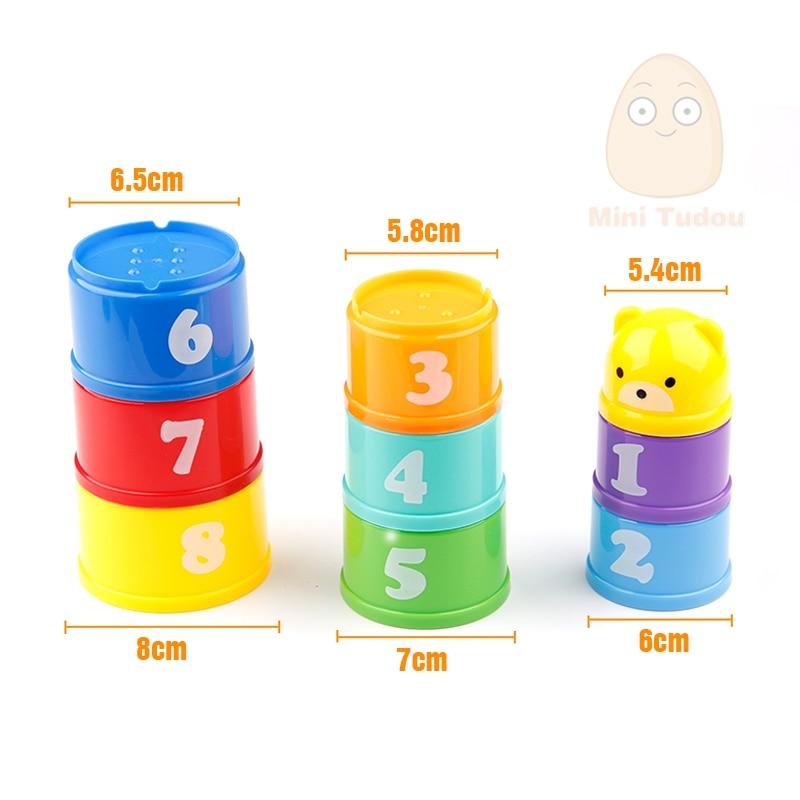 Stacking Cups Educational Baby Toy Set (8 pcs) by HitMyNeed