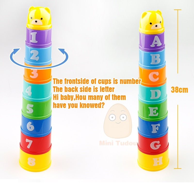 Stacking Cups Educational Baby Toy Set (8 pcs) by HitMyNeed