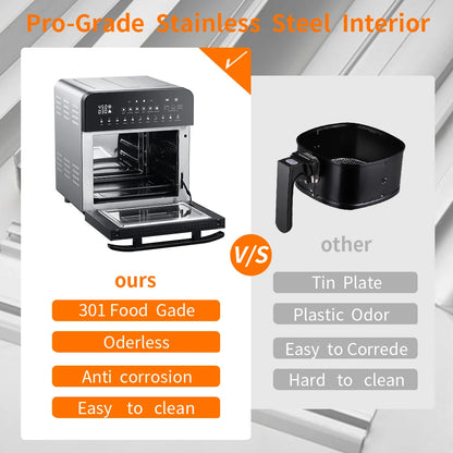 Stainless Steel 11-in-1 Air Fryer Oven 15L 1700W by HitMyNeed